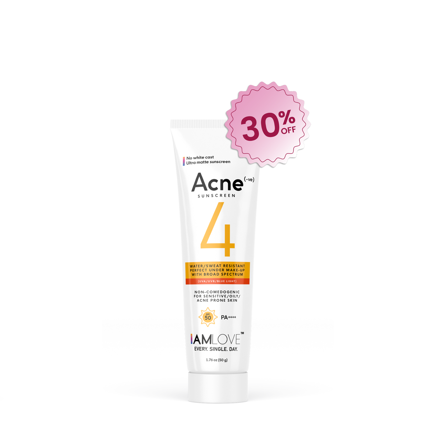 Acne (-ve)⁴ Sunscreen