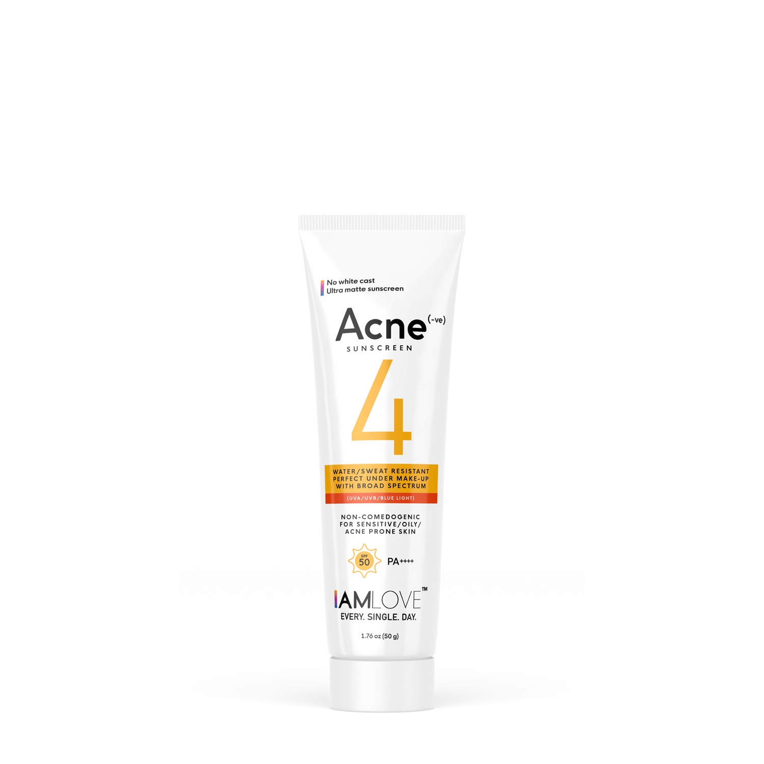 Acne (-ve)⁴ Sunscreen